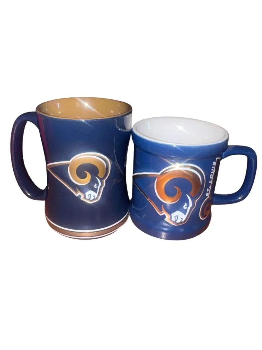 St. Louis Rams NFL Ceramic Mugs Set Of 2 11oz & 14oz Officially Licensed By Boel